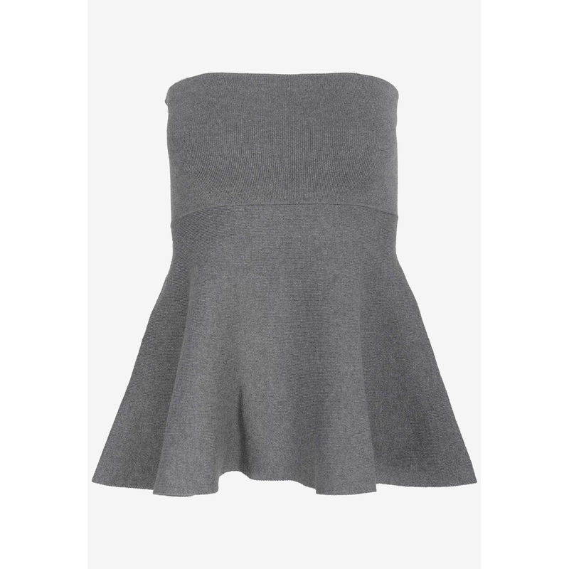 Agathe Strapless Knitted Top Gray wrtwstd_XS