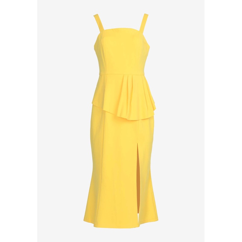 Artists Ruffled Midi Dress Yellow wrtwstd_XS