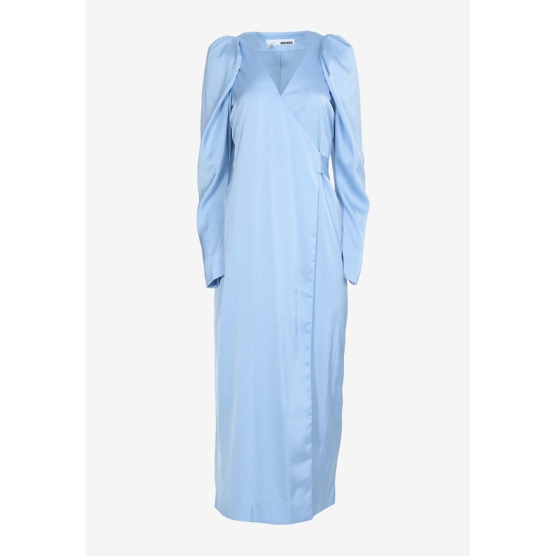 Satin Midi Wrap Dress Light Blue wrtwuk_UK 6