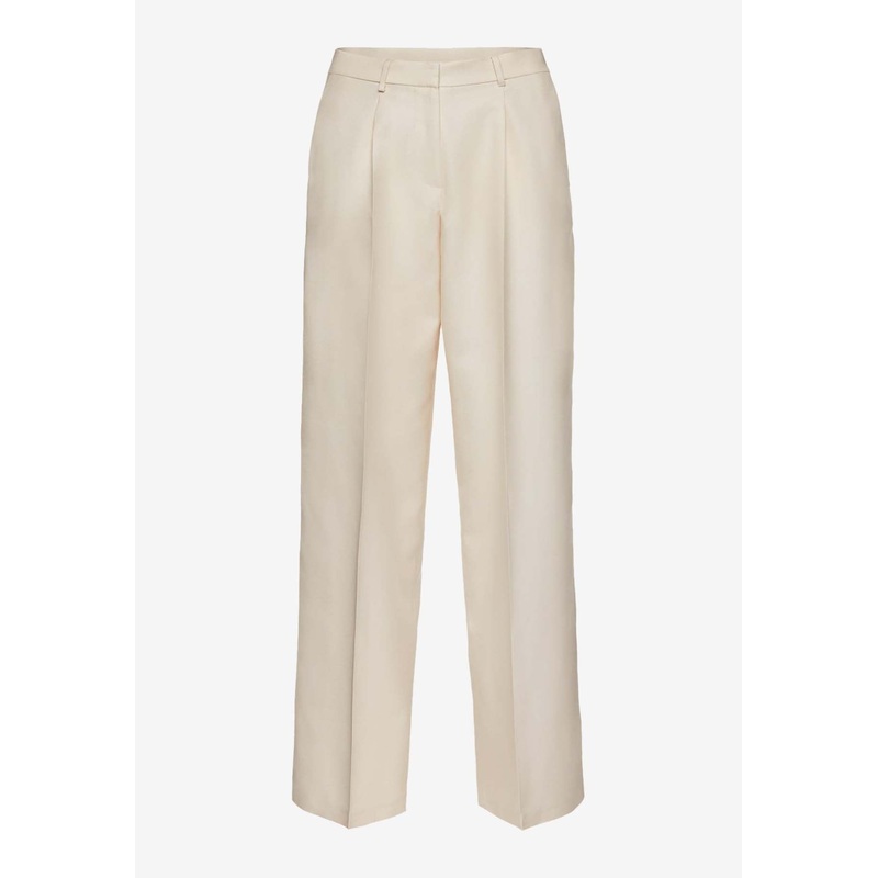 Wide-Leg Tailored Silk Pants Beige wrtwuk_UK 8