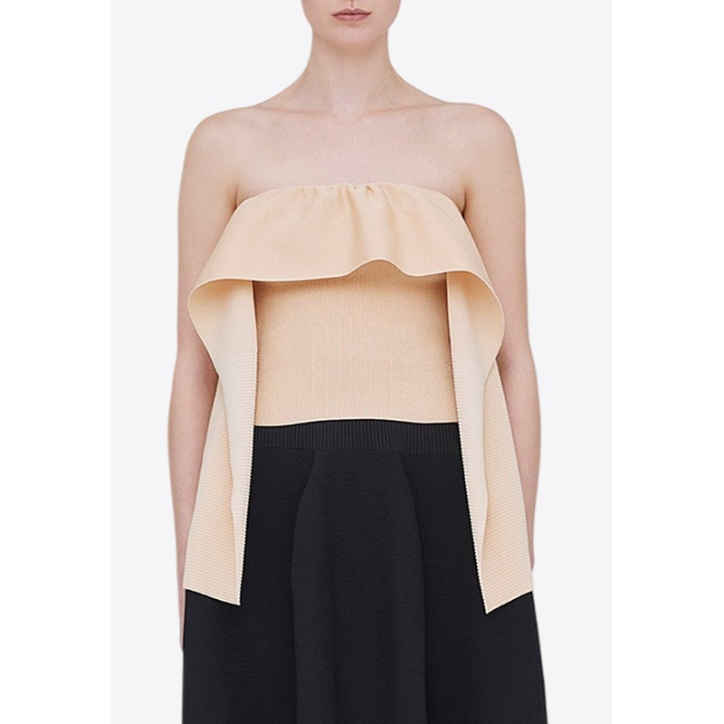 AC Milan Drape Strapless Top Beige wrtwstd_XS