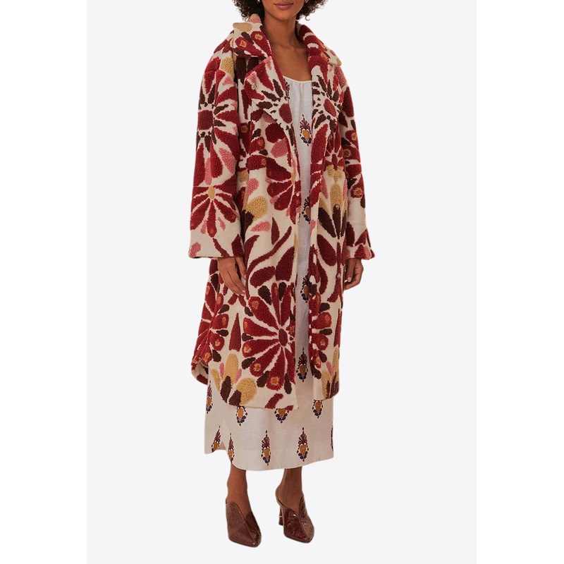 Ainika Floral Belted Fleece Coat Multicolor wrtwstd_S