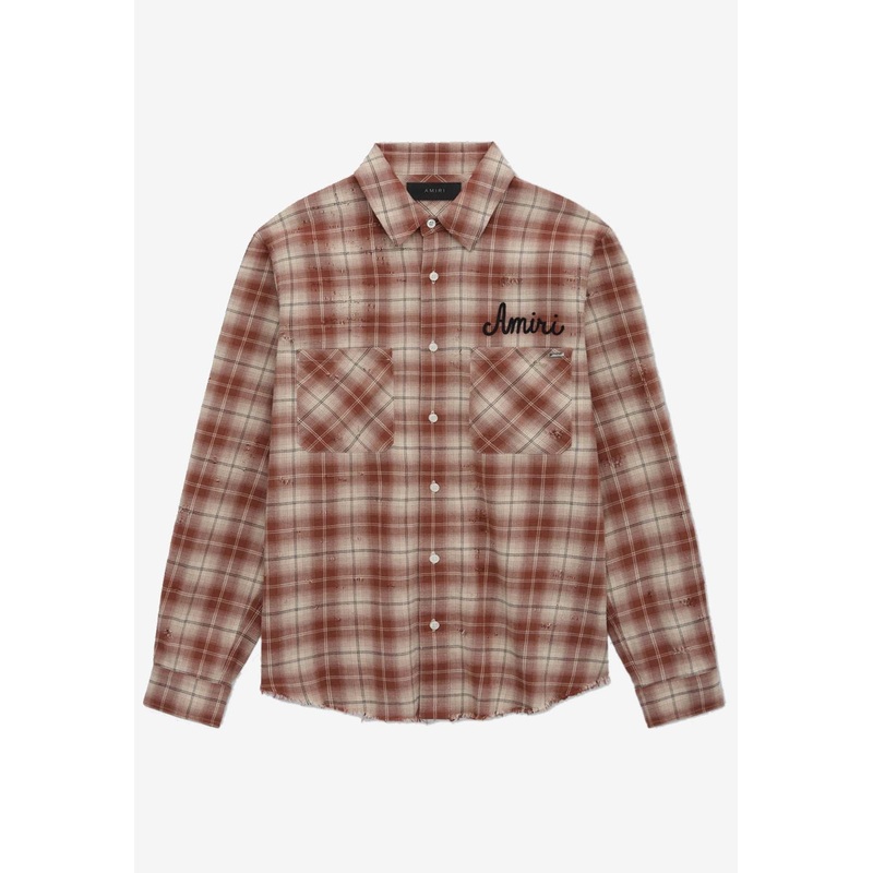 Flannel Check Button-Up Shirt Multicolor mrtwstd_S