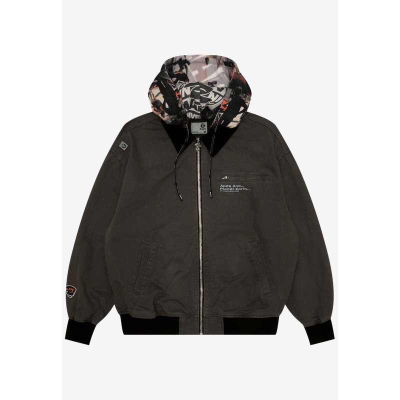 Logo Graffiti Zip-Up Hooded Sweatshirt Black mrtwstd_S