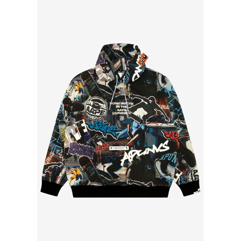 Moonface Graffiti Hooded Sweatshirt Multicolor mrtwstd_S