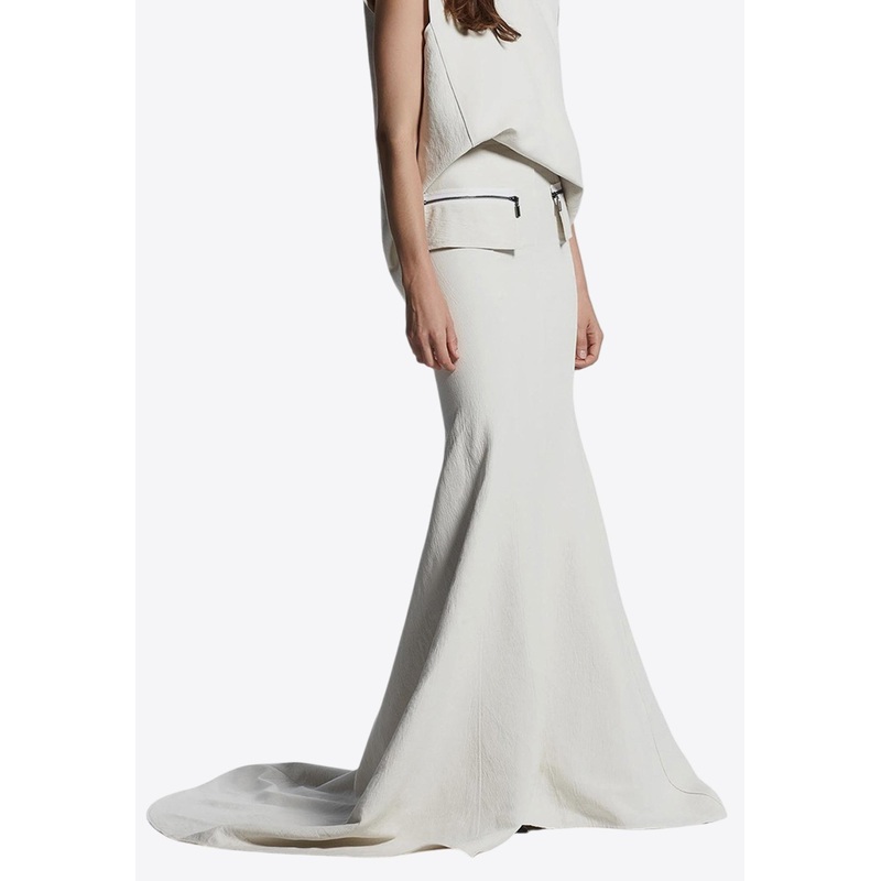 Unknown Panel Long Skirt Ecru wrtwuk_UK 10