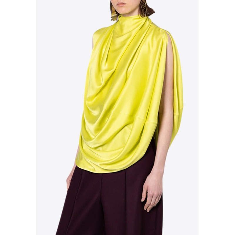 Vesper Draped Top Yellow wrtwuk_UK 10