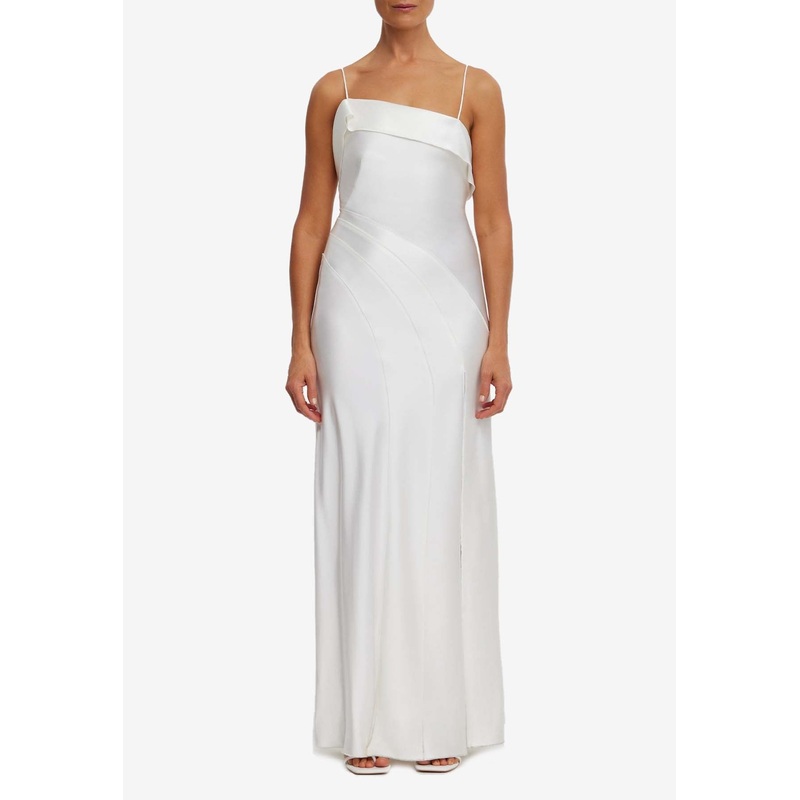 Zetland Satin Maxi Dress White wrtwuk_UK 8