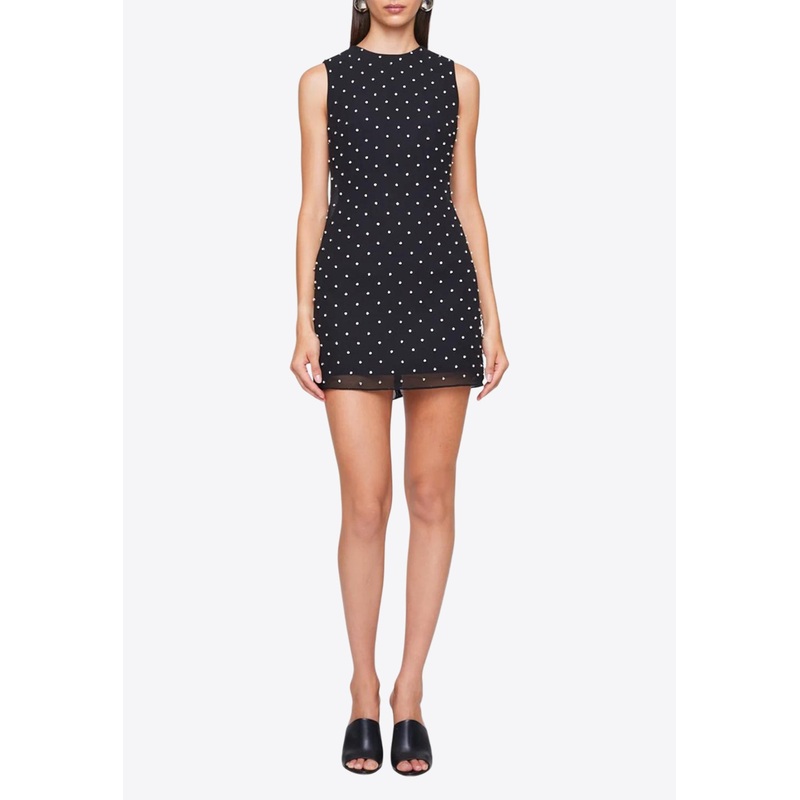 Zia Crystal Embellished Mini Dress Black wrtwuk_UK 8