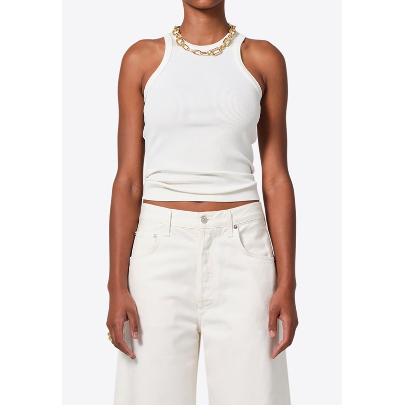 Akira Ribbed Tank Top White wrtwstd_S