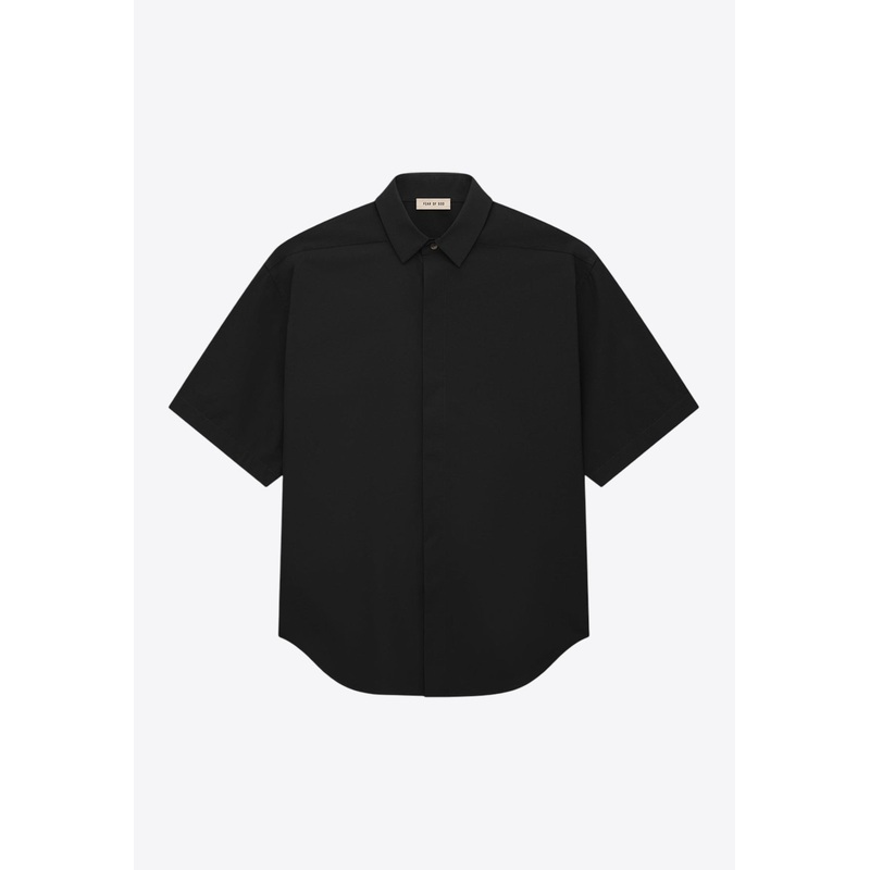 Oxford Short-Sleeved Shirt Black mrtwstd_S