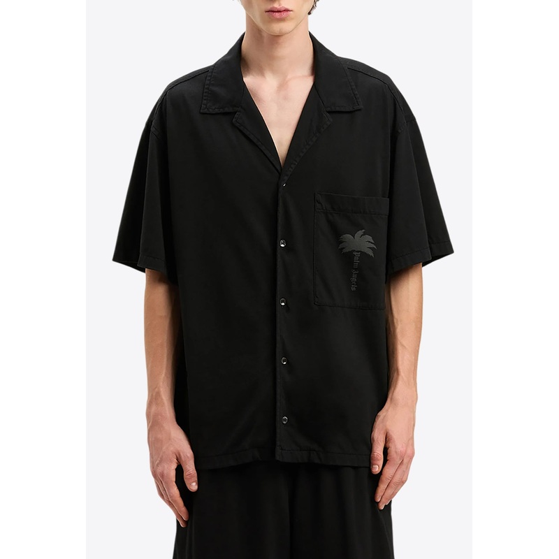Palm Print Bowling Shirt Black mrtwit_IT 48