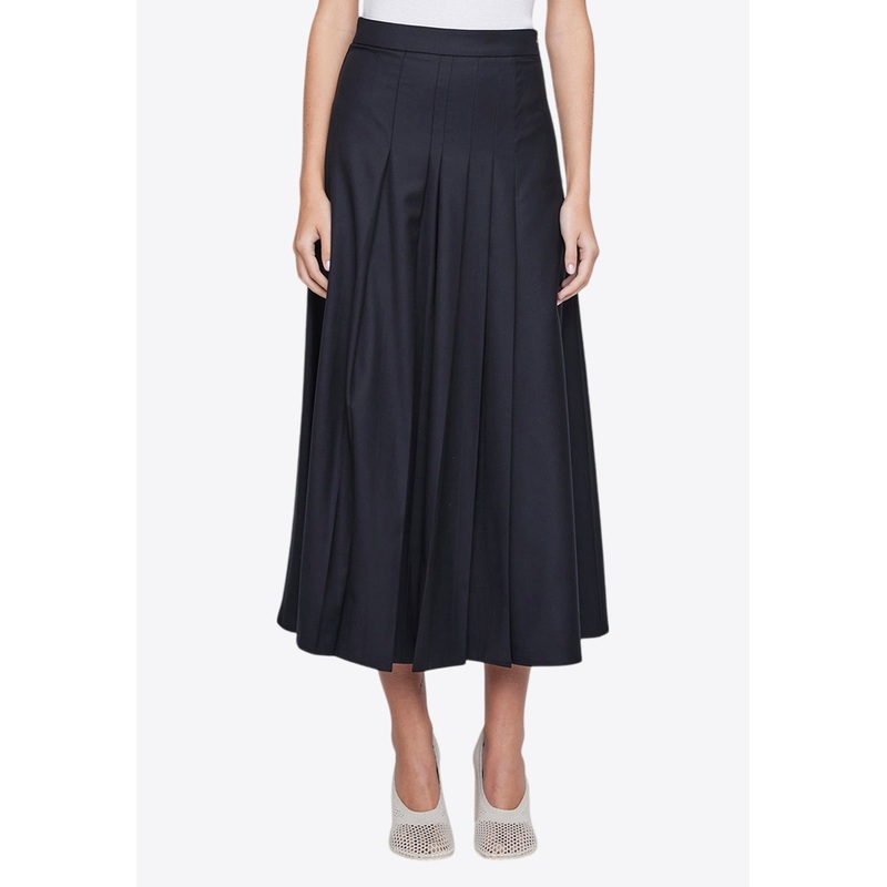 Sable Wool Midi Skirt Black wrtwuk_UK 8