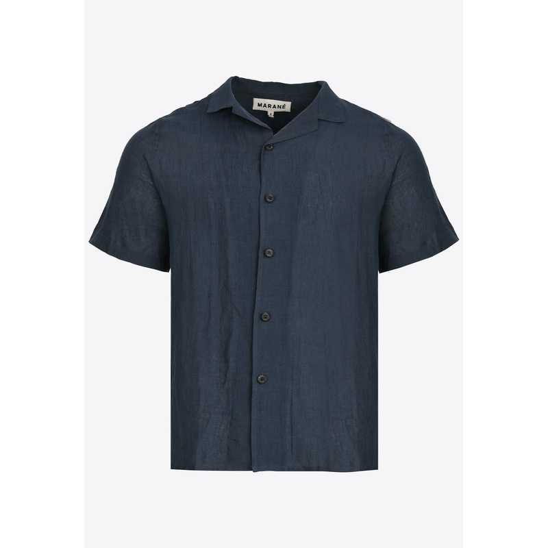 Sor Camp Collar Linen Shirt Gray mrtwstd_S
