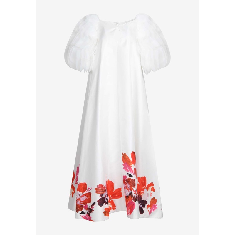 Uppertown Floral Print Gown White wrtwuk_UK 6