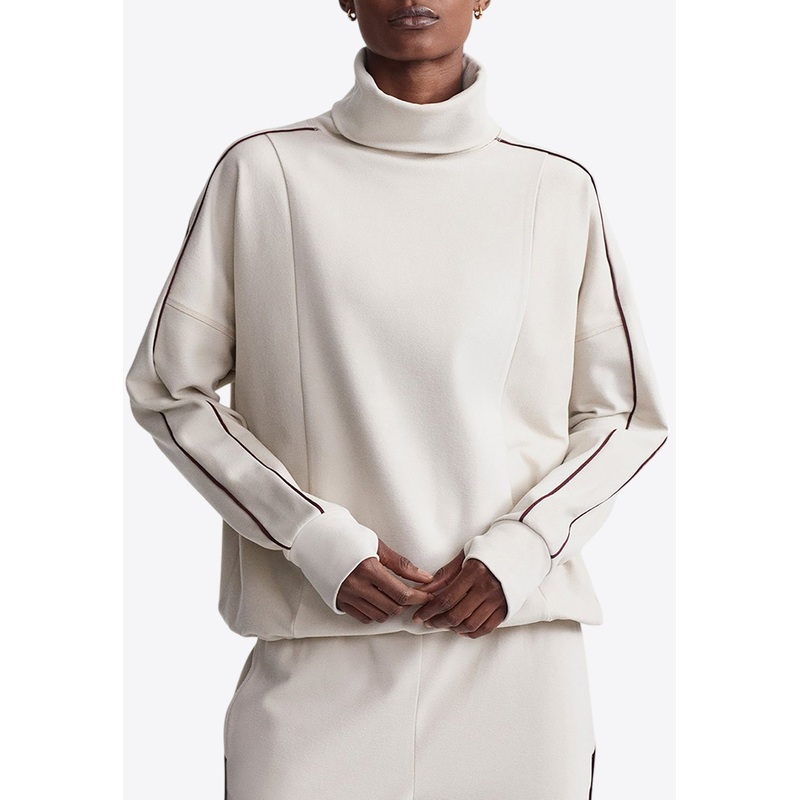 Ariana High-Neck Sweatshirt Cream wrtwstd_XS