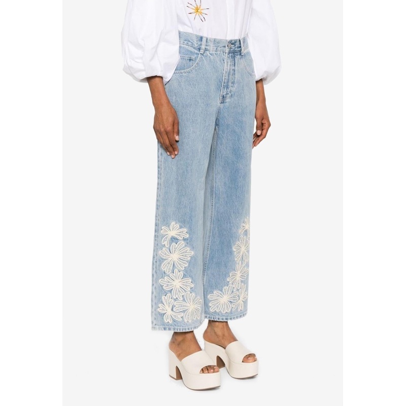 Charlene Embroidered Straight-Leg Jeans Blue wrtwuk_UK 8