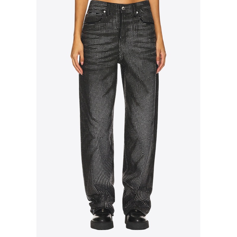 Distressed Crystal Balloon Jeans Black wrtwbottoms_27