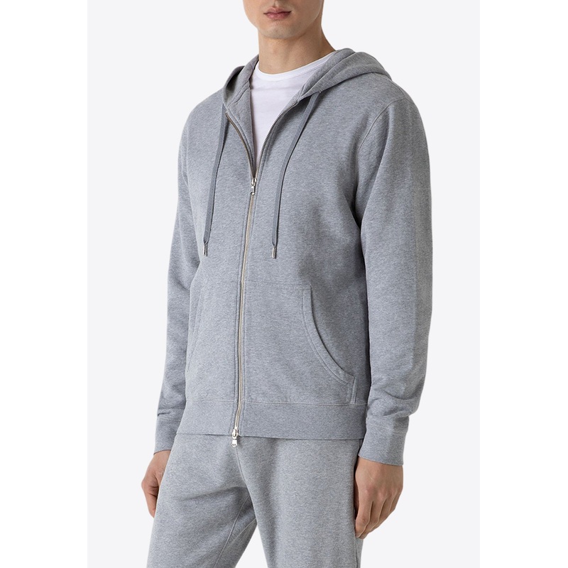 Loopback Zip-Up Hooded Sweatshirt Gray mrtwstd_S