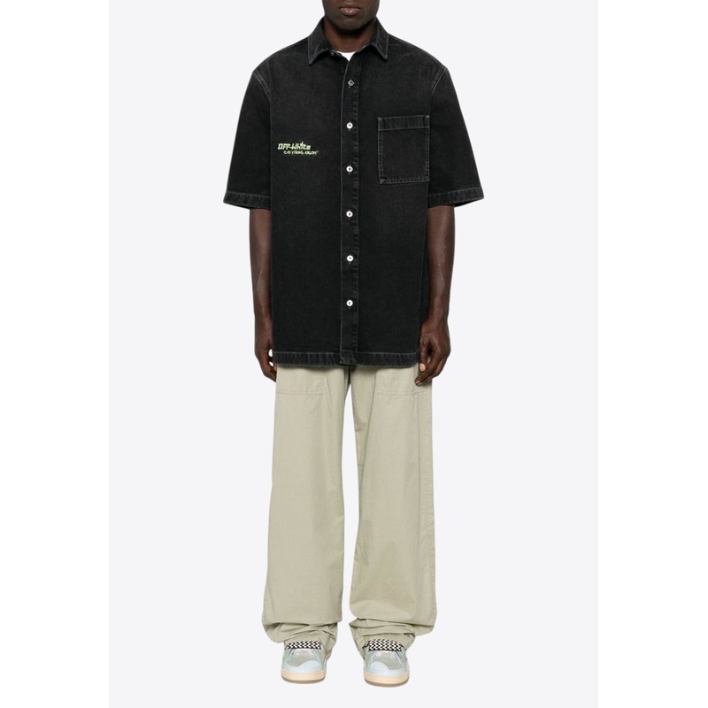 Off Irrep Denim Bowling Shirt Black mrtwstd_L