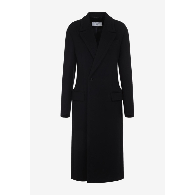 Classic Double-Breasted Coat in Wool and Cashmere Black wrtwit_IT 38