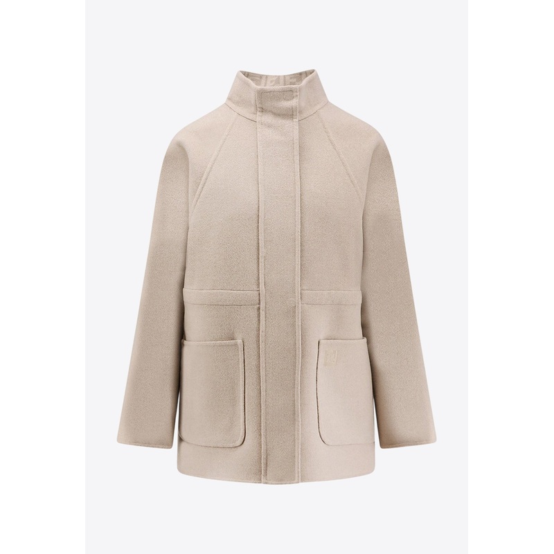 Double-Breasted Wool Coat Beige wrtwit_IT 38