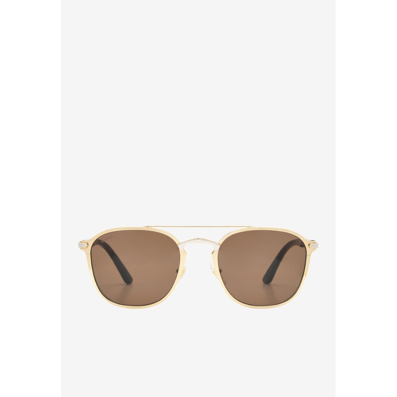 Double-Bridge Square Sunglasses Brown Onesize