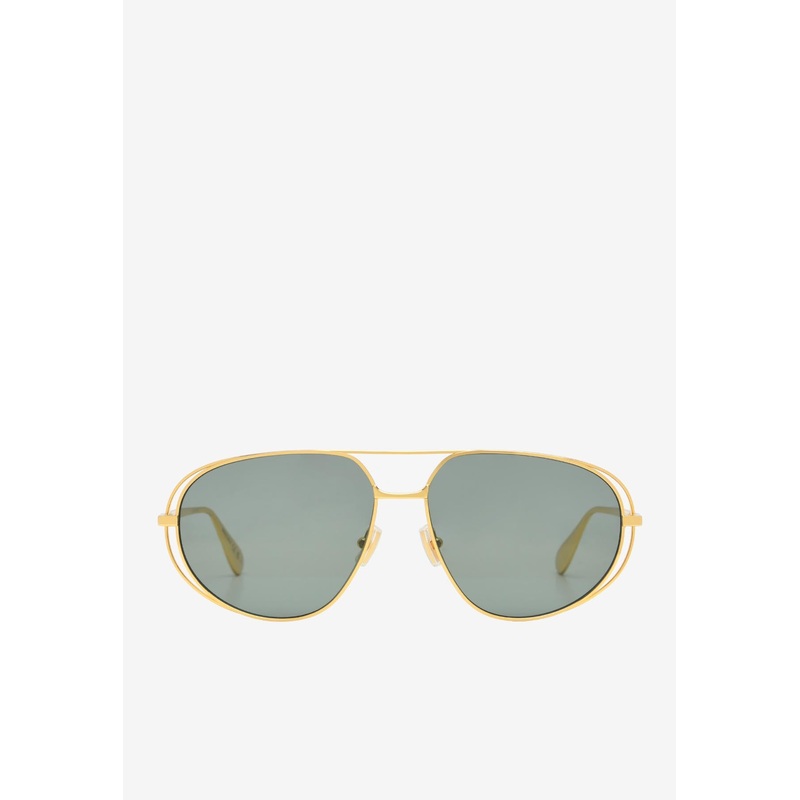 Double-Framed Aviator Sunglasses Green Onesize