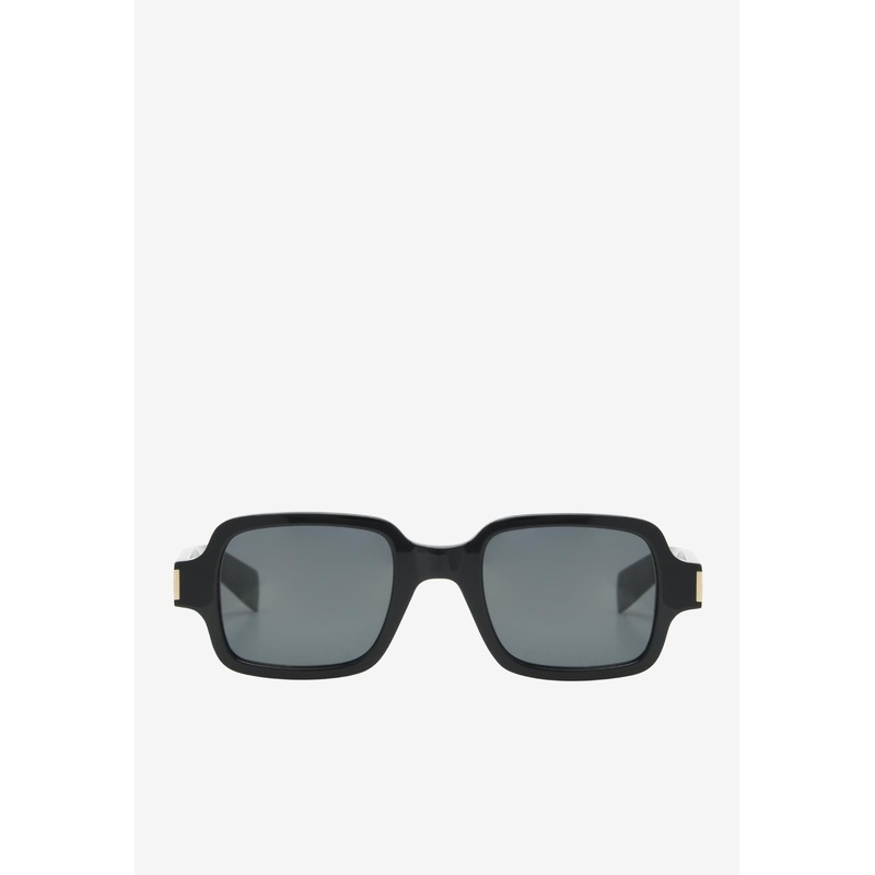 Embossed Logo Square Sunglasses Gray Onesize