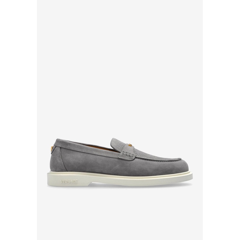 Giuliano Logo Suede Loafers Gray mshoeseu_EU 39