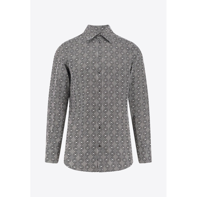 Printed Silk Martini Buttoned Shirt Gray mrtwshirtseu_EU 39