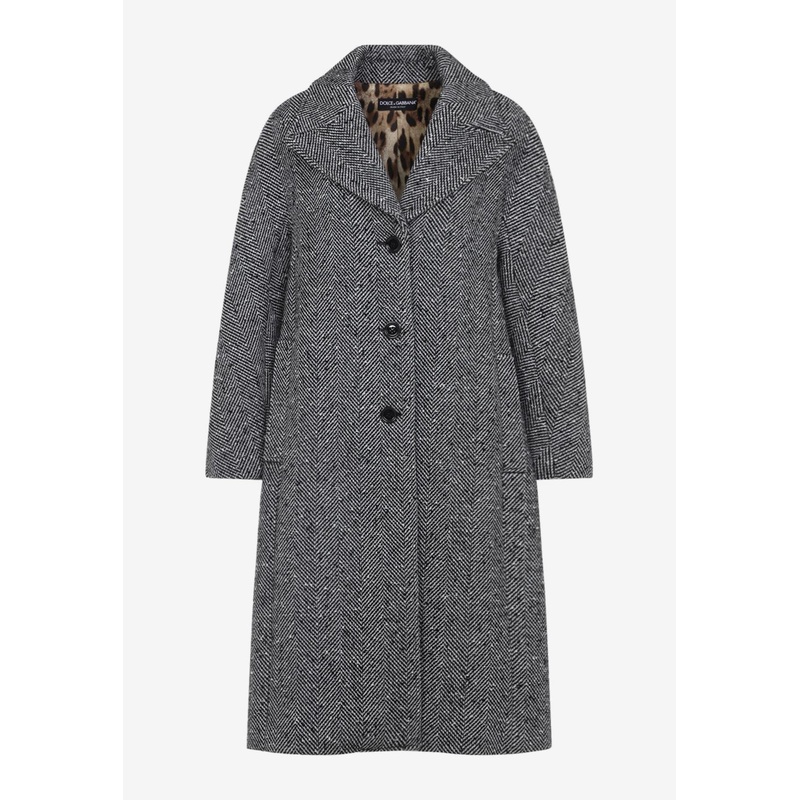 Single-Breasted Chevron Coat Monochrome wrtwit_IT 40