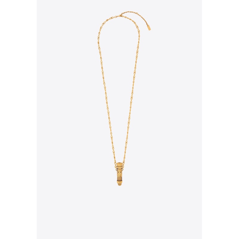 Tubular Vial Pendant Necklace Gold Onesize