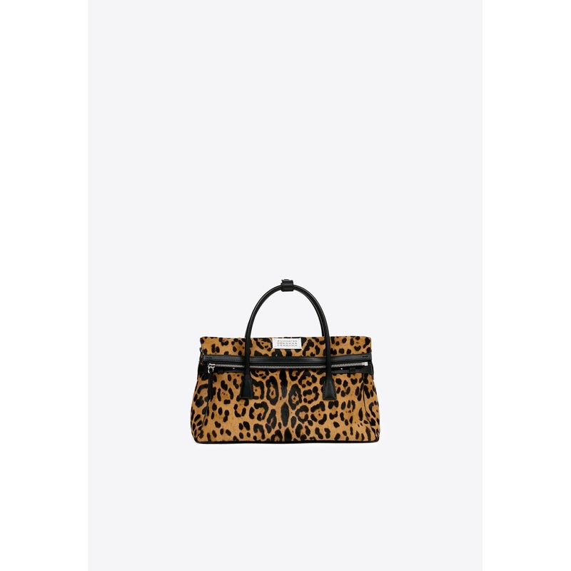 5AC East-West Leopard Print Top Handle Bag Brown Onesize