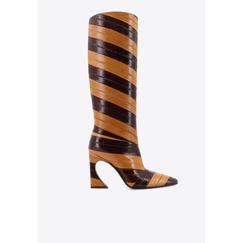 Arco 95 Striped Knee-High Boots Brown wshoeseu_EU 37