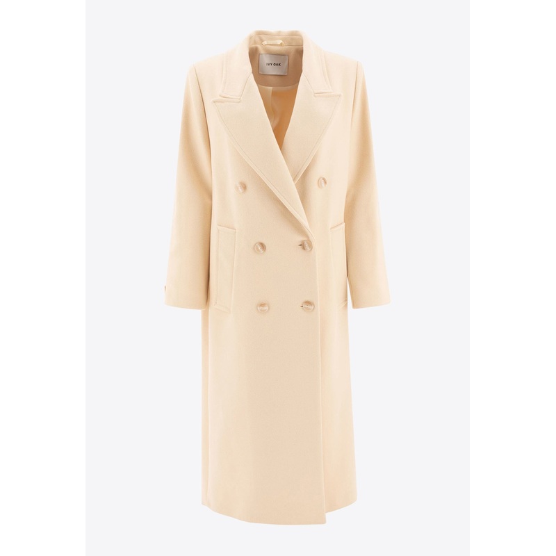 Clemence Double-Breasted Coat Yellow wrtwstd_XS
