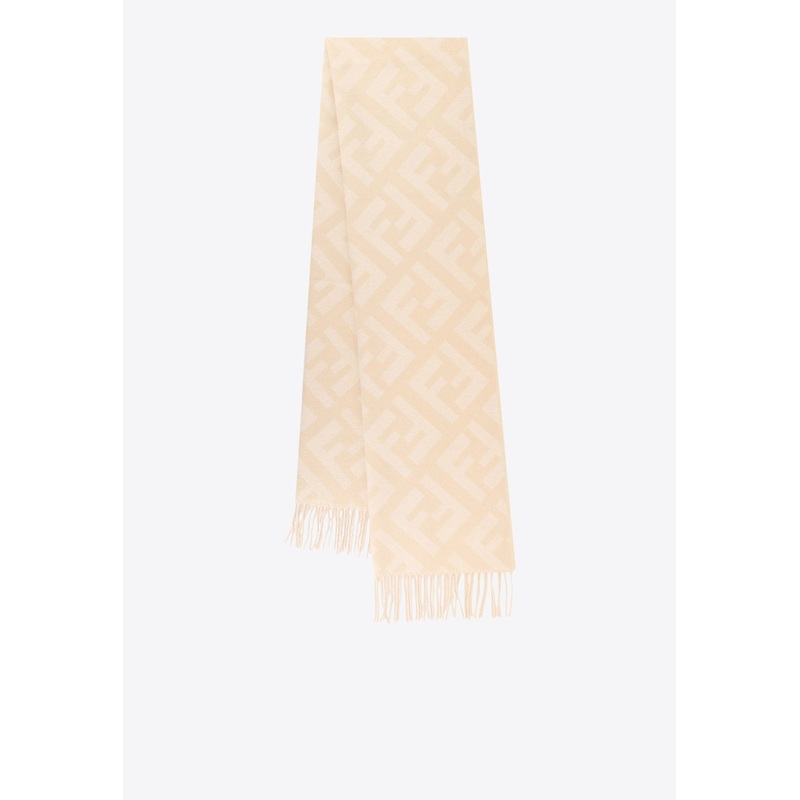 FF Monogram Cashmere Scarf Pink Onesize