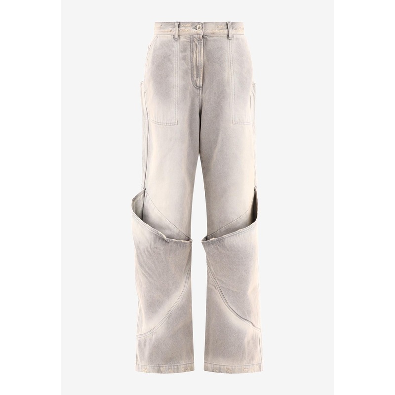 Washed Wide-Leg Jeans Gray wrtwbottoms_27