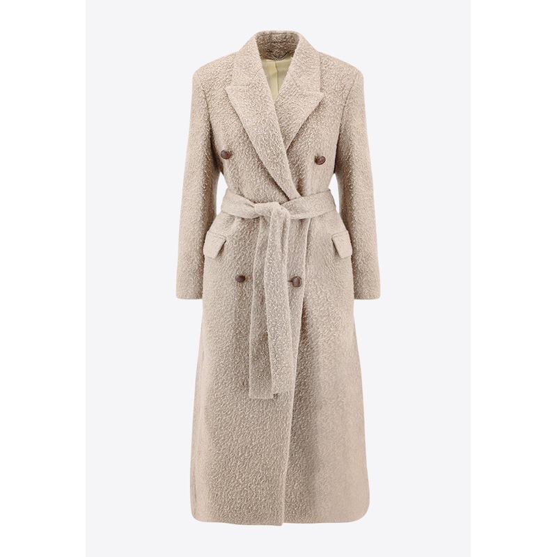 Wool Double-Breasted Coat Beige wrtwit_IT 40