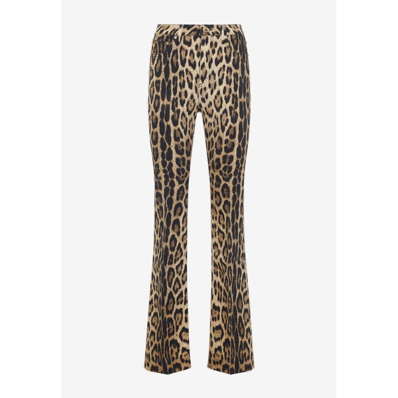Animalier-Printed Bootcut Jeans Multicolor wrtwit_IT 42