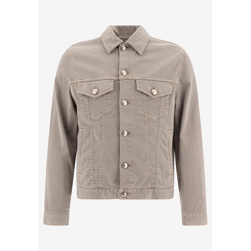 Button-Up Denim Jacket Gray mrtwit_IT 46
