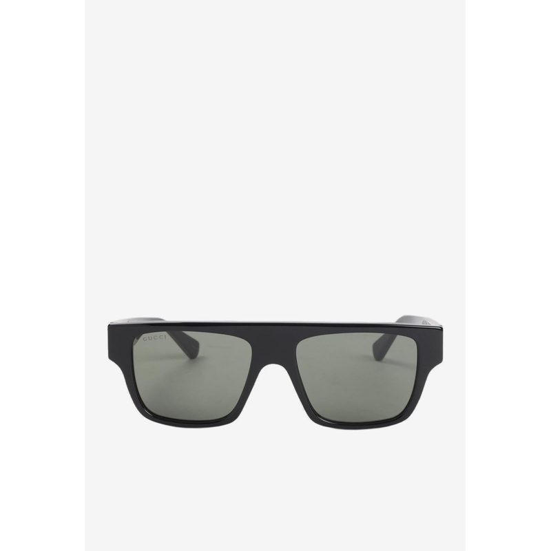 Rectangular Acetate Sunglasses Black Onesize