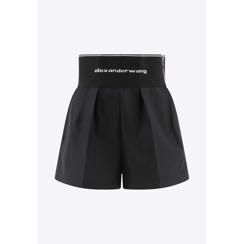 Safari Shorts with Logo Waistband Black wrtwus_US 0