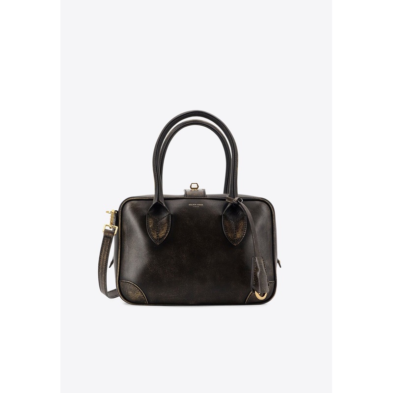 Vita Vintage Leather Top Handle Bag Black Onesize