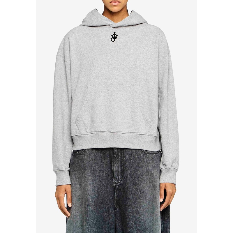 Anchor Embroidered Hooded Sweatshirt Gray wrtwstd_XS
