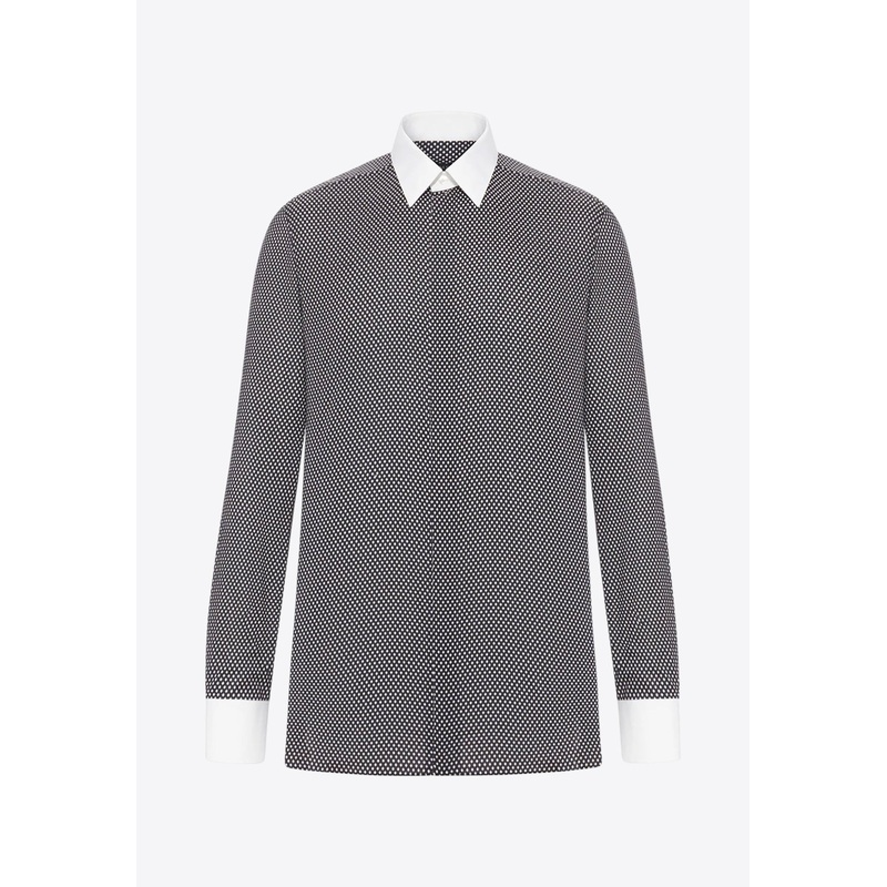 Patterned Buttoned Shirt Gray mrtwshirtseu_EU 39