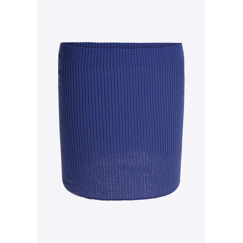 Ribbed Knit Mini Skirt Blue wrtwstd_S