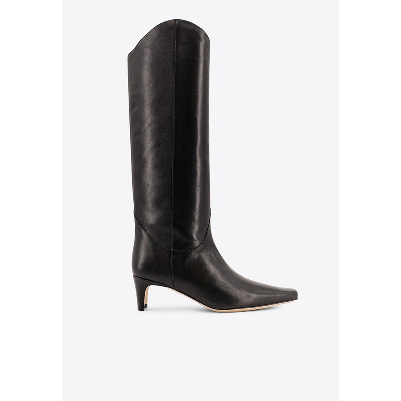 Western Wally 50 Leather Knee-High Boots Black wshoeseu_EU 37