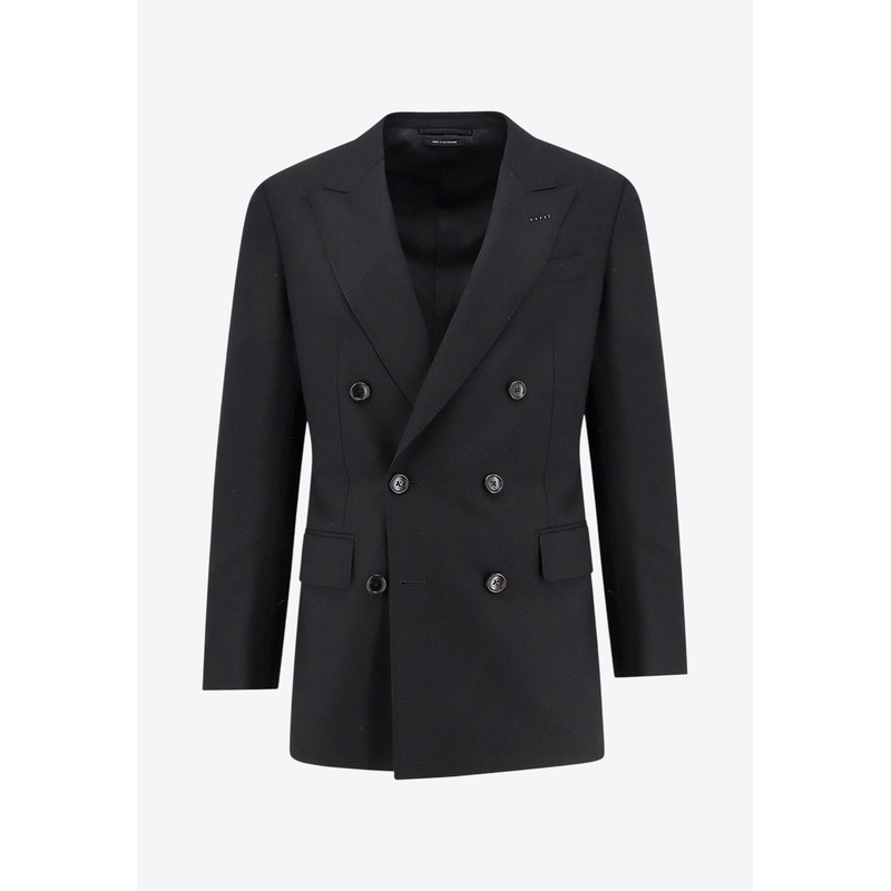 Wool Double-Breasted Blazer Black mrtwit_IT 48