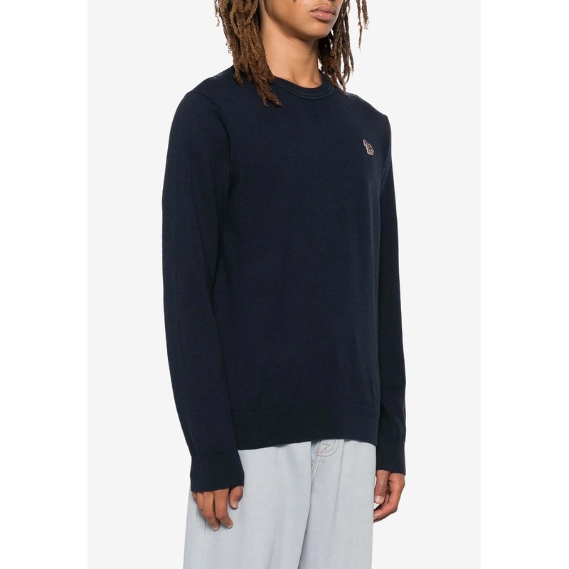 Zebra Patch Crewneck Sweater Navy mrtwstd_S